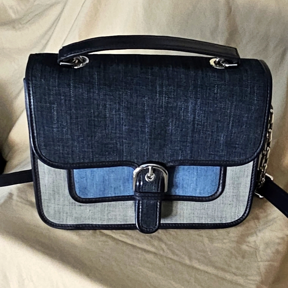 MICHAEL KORS Cooper Large Denim Satchel